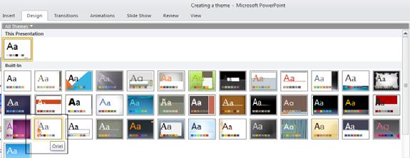 PowerPoint 2010 Intermediate Page 49 Click on the