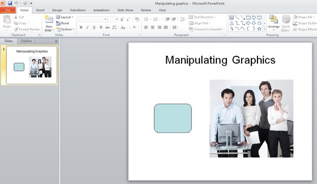 PowerPoint 2010 Intermediate Page 82 Manipulating Graphics Ruler and Gridlines Open a presentation called Manipulating