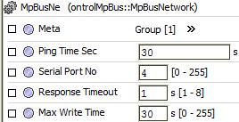 Network Properties Properties pingtime Not used Seril Port number Must be set 4 for R-ION No response hndling Durtion wit for response from slve device mxwritetime