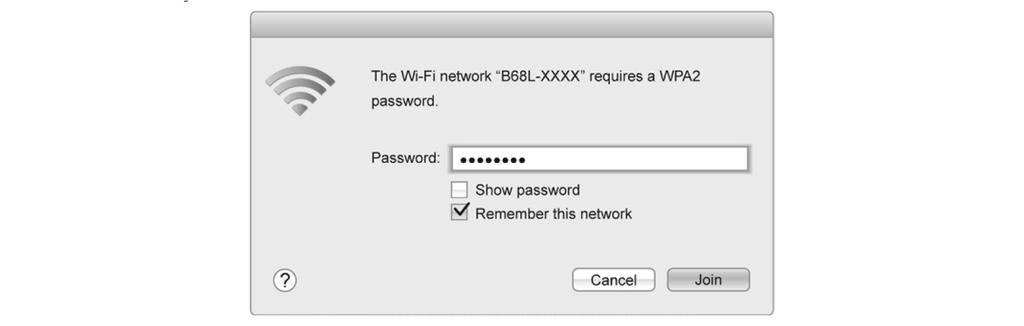 From the search results, select the wireless network with the same SSID as the B68L. 3.