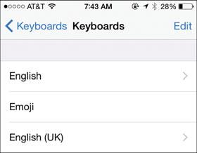 The Emoji keyboard is active by default; however, if you don t see it on the list of active