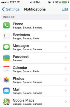 Setting Up Notifications and the Notification Center 147 The following steps show how to configure Mail s notifications, which is a good example because it supports a lot of notification