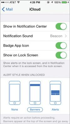 don t want notifications for the account to appear in the Notification Center. 9. Tap Notification Sound. 10.