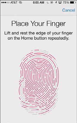 When the entire fingerprint is covered in red lines, you see the Complete screen. 15. Tap Continue.
