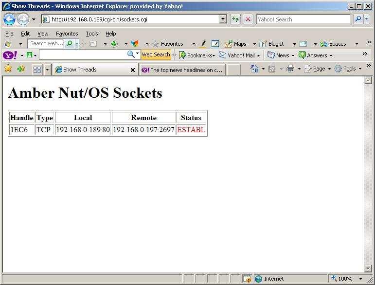 bar down. Now try re-programming the web server application by loading ambermon.hex located in the AmberMon directory.