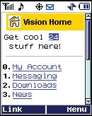 Launching a Data Connection Press Menu > Web. (Your data connection starts and the home page is displayed.