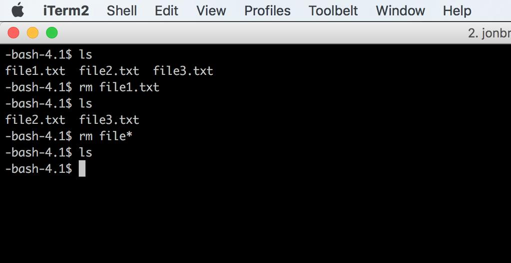 Delete files with the rm command NB!