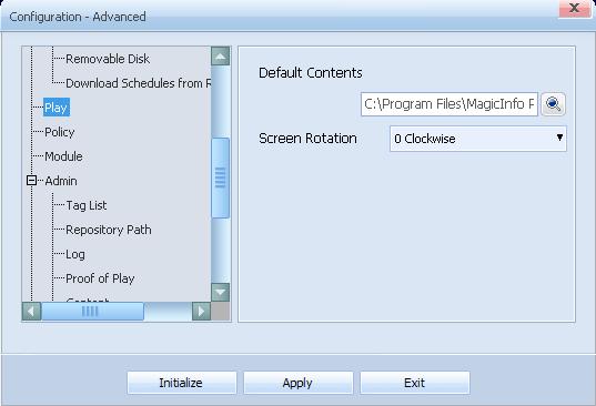 You can specify the display orientation when Player I is installed on an SBB that uses Windows Embedded Standard 2009.