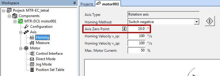 A Example: Change Project Zero Point with FPC The following example provides instructions for changing the working zero position, or Project Zero Point, of the MTR-ECI using the Festo