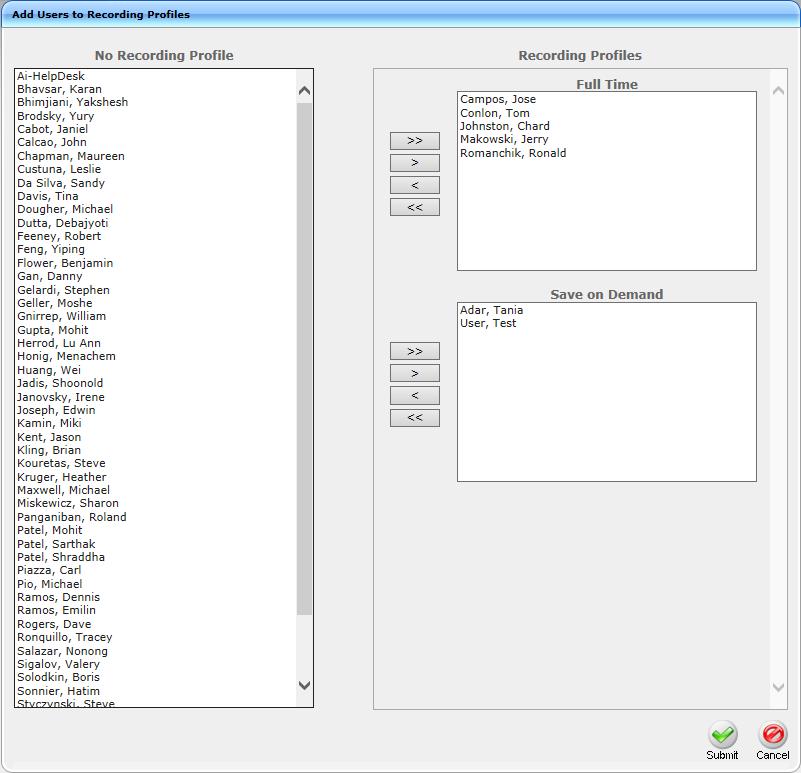 Call Recording Solution Table 6-38: Add Users to Recording Profiles 2. Use the table below as reference.