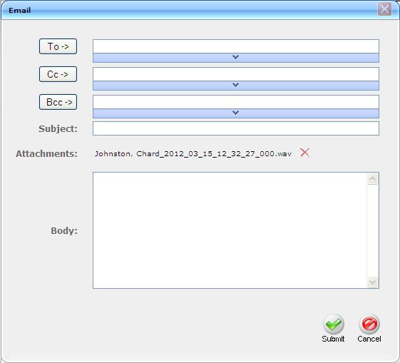 Call Recording Solution Figure 6-106: Email Screen 3. Use the table below as reference.
