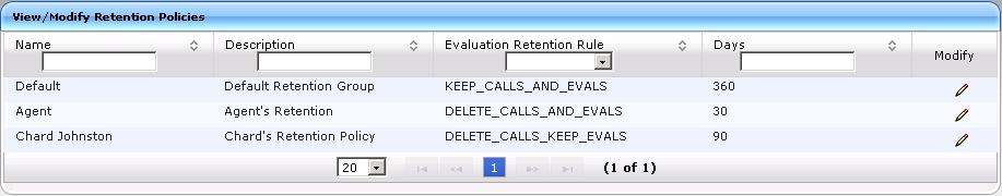 Call Recording Solution To add a new retention policy: Open the Call Retention screen (System tab > Retention > Add Policy). Enter the policy name (i.e., Agent, Sales, etc.). Enter a description to describe who / what the policy applies to.