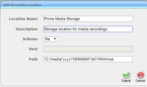 Call Recording Solution Item Recording Format Live Monitoring Location Defines a recording format, e.g., encryption and compression. See Section 6.14.