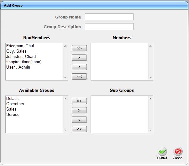 Administrator Guide 6. Configuring Advanced Features 6.15.2 Managing Groups You can create, modify and delete groups and sub groups. To add a Group and associated sub groups: 1.