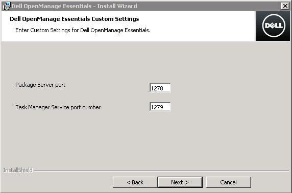 Figure 10. Custom settings (only displayed during the upgrade process).
