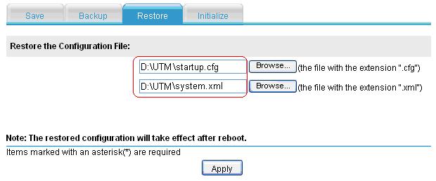 2) Specify the path and file for storing the configuration on the popup dialog box, and click Save.