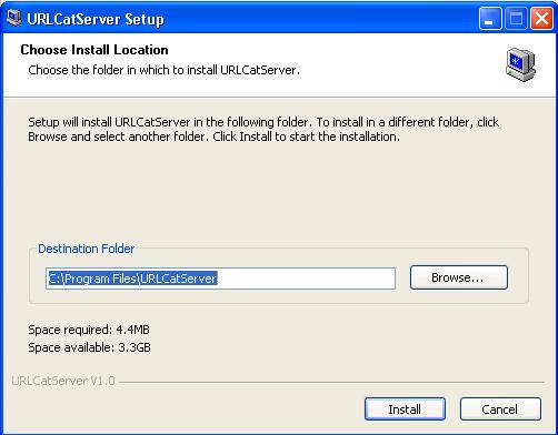 UTM Series URL Filtering Configuration Example 4) After the installation, select Start > All Programs > URLCatServer >