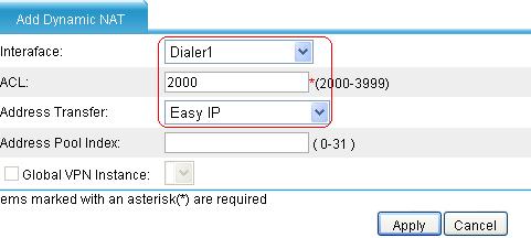 UTM Series PPPoE Configuration Example Configuring NAT on the Outgoing Interface Select Firewall > NAT Policy > Dynamic NAT from the navigation tree. Click Add in the Dynamic NAT field.
