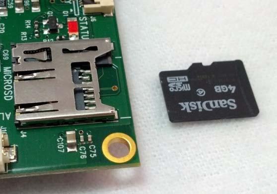 2.3.1: Inserting the microsd card into the microsd socket First, prepare