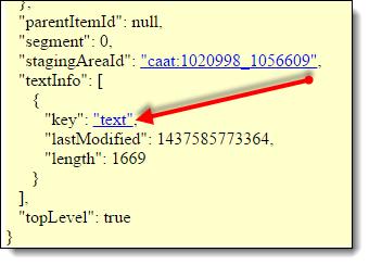 10. Once you have selected a document, click text toward the bottom of the Item screen. 11. You can now see how the extracted text of a document appears in the Structured Analytics back end.