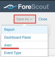 3. The Save As Alert dialog box opens. 4. Define the schedule and trigger conditions. 5.
