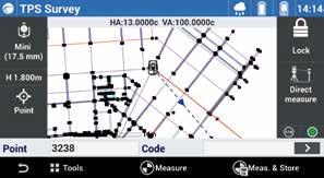 X Pad Construction modules Survey Measuring of points with code descriptor assignment Automatic drawing during survey