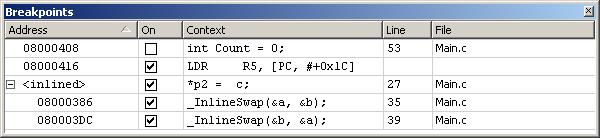 3.9 Table Windows Several of Ozone s debug information windows are based on a joint table layout that provides a common set of features.