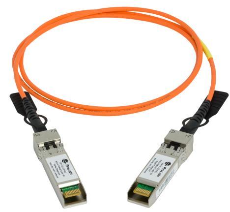 SFP+ Active Optical Cables 10G Active Optical Cables with hardwired SFP+ for medium length interconnects SFP+ AOC Application ProLabs Active Optical Cables are suitable for top of rack deployment in