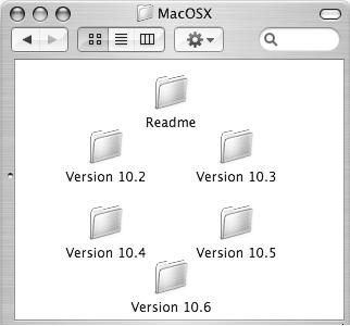 MAC OS X 4 Double-click the folder corresponding to the versions of the operating system. v10.2.8 v10.4.11 v10.3.9 v10.5-10.5.8 v10.6 5 Double-click the [MX-PBX1] icon ( ).