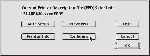(1) Make sure that the machine is selected in the "Select a PostScript Printer" list, and then click the [Setup] button followed by the [Select PPD] button.
