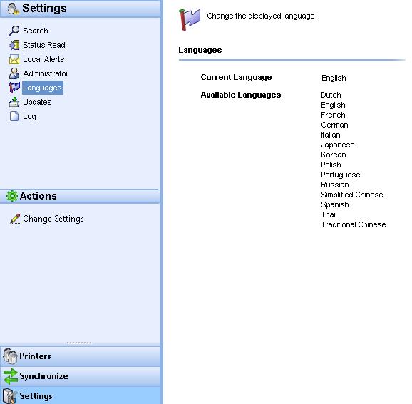 XDA Lite User Guide Languages Click the Languages button to see all the languages that the application supports.