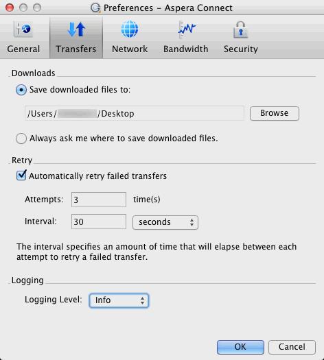 Setting up Connect 10 By default, Connect downloads files to the current user's desktop.
