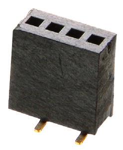 rcher onnectors M52 Female Vertical Surface Mount Suitable for use with male pin headers with 0.46mm square pins.