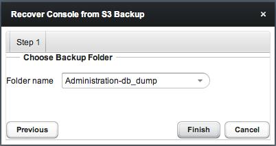 Figure 7.3 - The Step 2 tab of the Recover Console dialog. The Folder name drop-down listbox (see Figure 7.2) will contain a list of backup sources available for use during the recovery.
