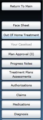 Other Areas of CYBER accessed from the Face Sheet Plan Approval - Used to review and approve Treatment Plans and Assessments submitted through Hierarchy to a Supervisor.