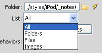 At the Folder field you have to direct the extension towards a system of folders and files which will be used and displayed in our folder view.