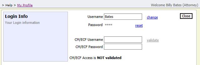 Type the new password and retype it in the confirm field.