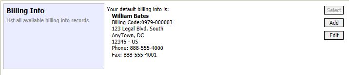 CJA evoucher District of Oregon Technical Attorney Manual Billing Info Under the Billing Info section, click Add if no billing