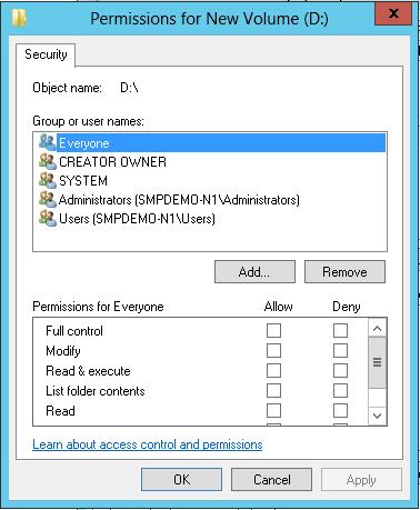 Figure 51: User or group Permission Entry screen 5. Another area of the Advanced Security Settings is the Auditing tab.