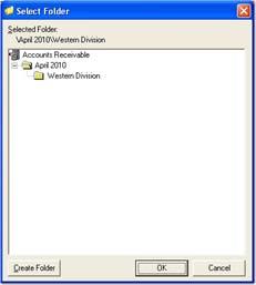 To add the document to a folder, click the ellipsis button to locate the folder. The Select Folder dialog box appears. Select Folder 5.