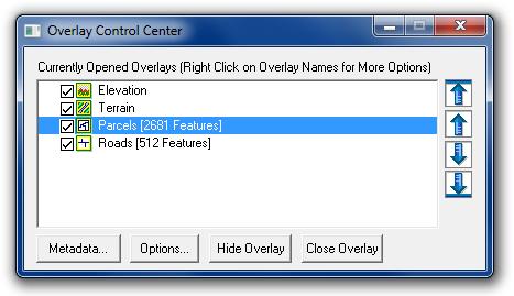 Unlike most other dialog boxes, the Overlay Control Center can remain open while using other tools in the software.