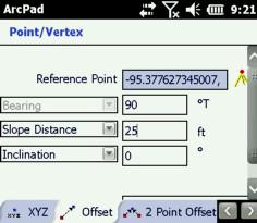 Once you click on the Vertices GPS button the Vertex screen will come up with a count of 1 out of 5 readings.