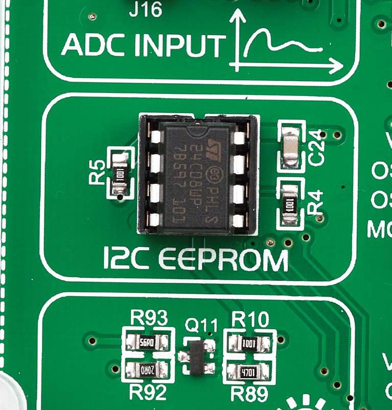 I C EEPROM modules Enabling I C EEPROM Figure 8-: Activate SW4.7 and SW4.8 switches to connect microcontroller I C lines to Serial EEPROM.