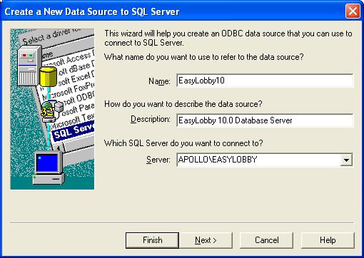 Enter or select the name (or IP number) of your database server in the Server field.