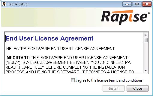 To start the installation, double-click on the Rapise installation package (it will have a filename of the form Rapise-vX.