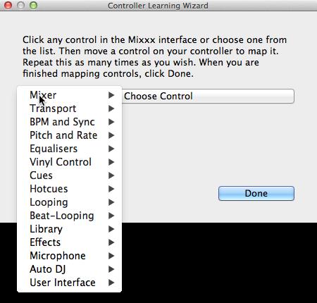 Fig. 1: Mixxx Controller Wizard - Mapping a control 11. After Mixxx detects the control, you may click Learn Another or you can click on another button in the Mixxx GUI to learn another control. 12.