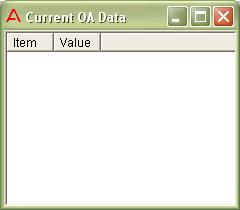 DWMarquee.ViewOAData Calling this function will display the embedded OA item dialog. Figure 11: Current OA Item Display Return Value: Example: Pop the OA item display.