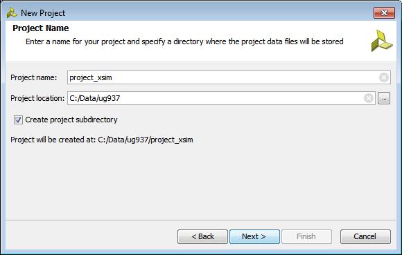 Step 1: Creating a New Project Create a new project for managing source files, add IP to the design, and run behavioral simulation. In the Vivado IDE Getting started page, click Create New Project.
