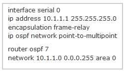 Correct Answer: CD Section: Implement a multi-area OSPF Network, given a network design and a set of requirements /Reference: QUESTION 111 Given the following partial configuration for Router A:
