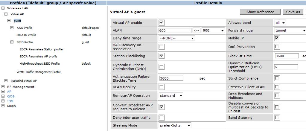As shown in Figure 40, ensure Guest -> Virtual AP checkbox is enabled and VLAN is set, then select Apply.